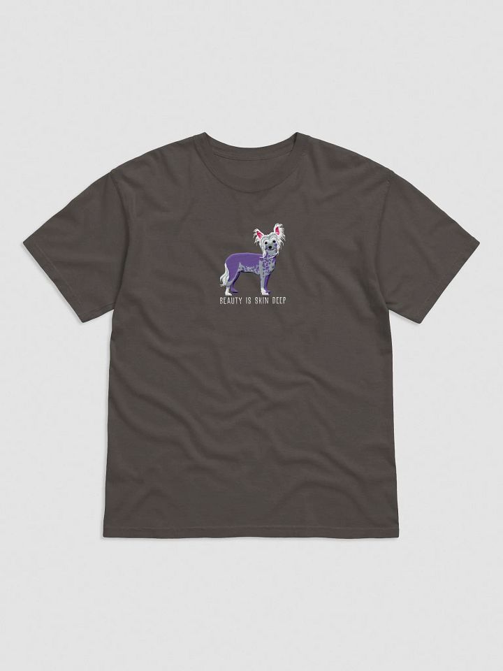 Beauty Is Skin Deep T-Shirt(Embroidered) of a Chinese Crested Dog product image (5)