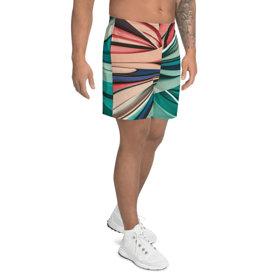 Abstract Geometric Athletic Long Shorts in Vibrant Colors (2XS-6XL) product image (10)