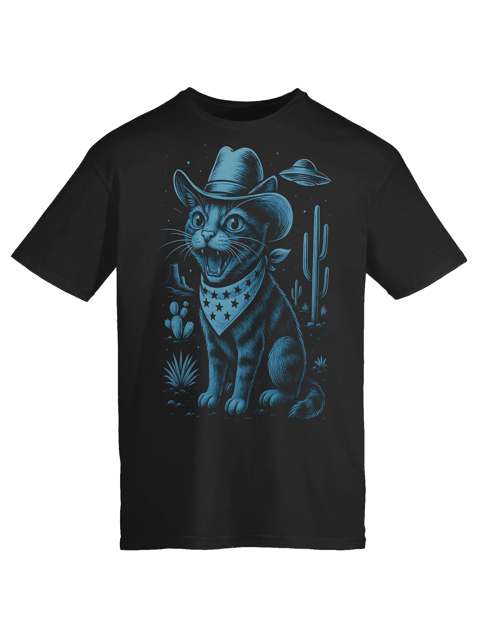 UFO Cowboy Tabby Cat T-Shirt product image (41)