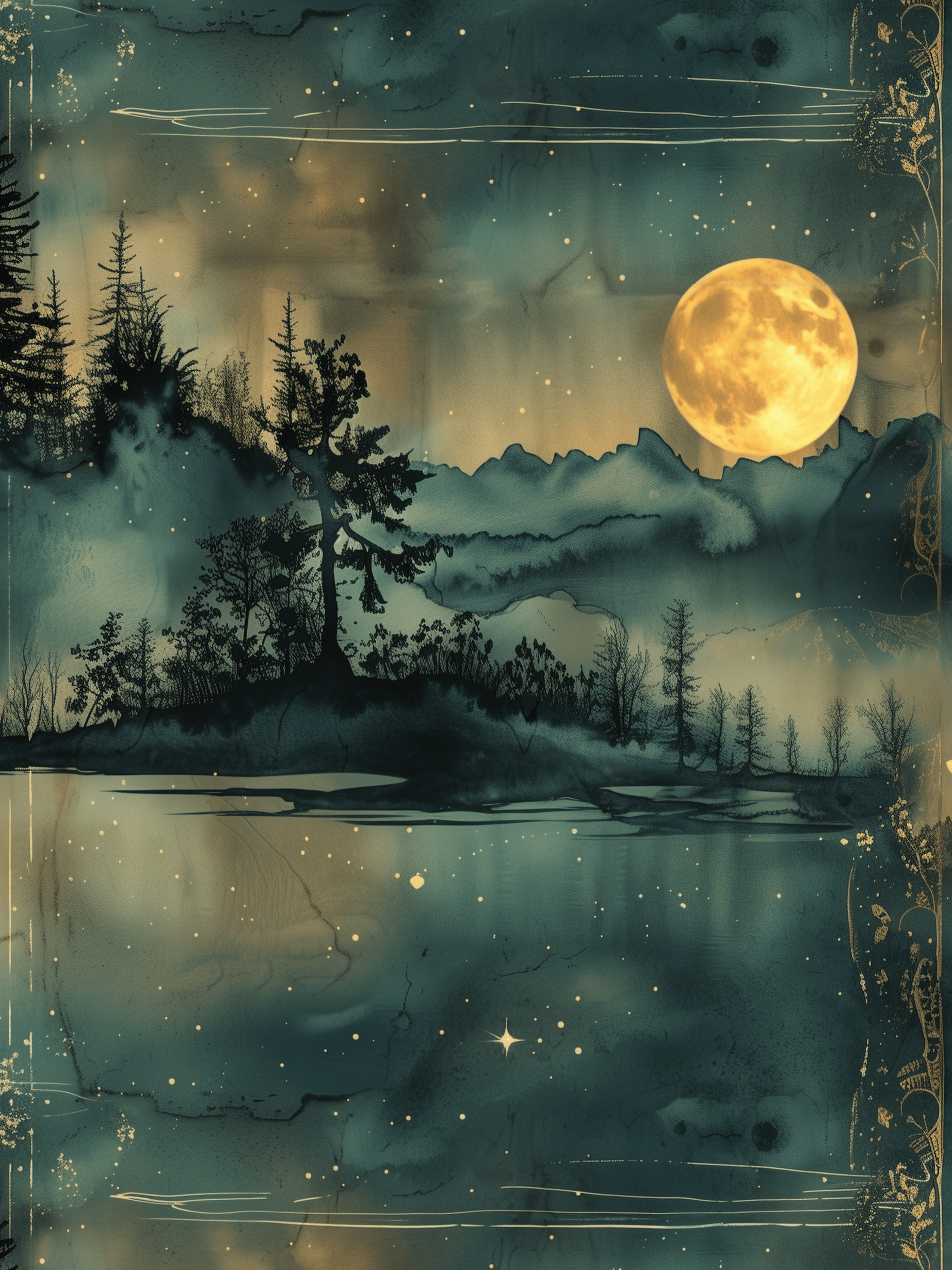 Vintage night sky - 20 oz skinny tumbler wrap product image (1)