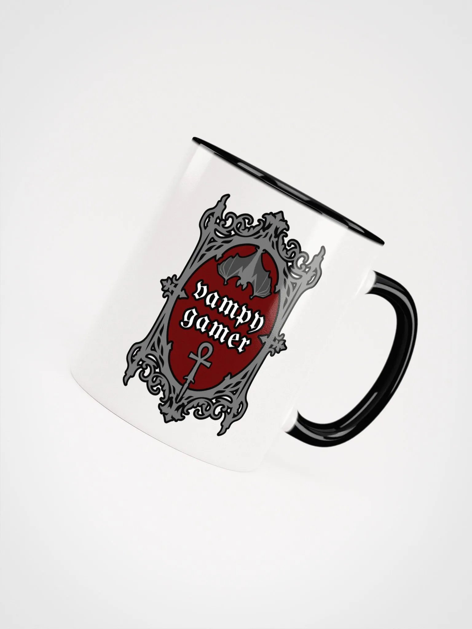 Vampy Gamer Mug – White with Black Accents product image (4)