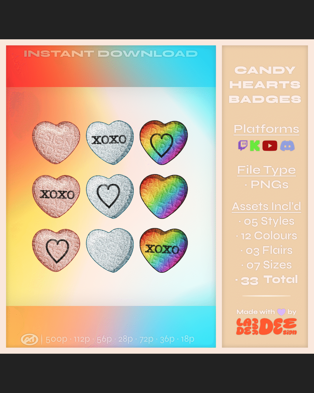 Candy Heart Badges product image (5)