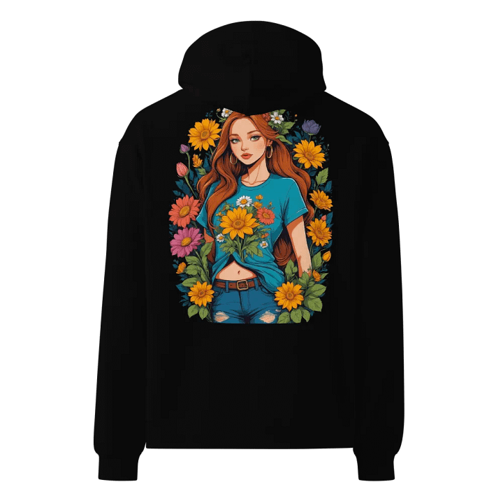 Bloomcore Flower Girl - Premium Hoodie - Black - v1 - Back Printed Design product image (1)