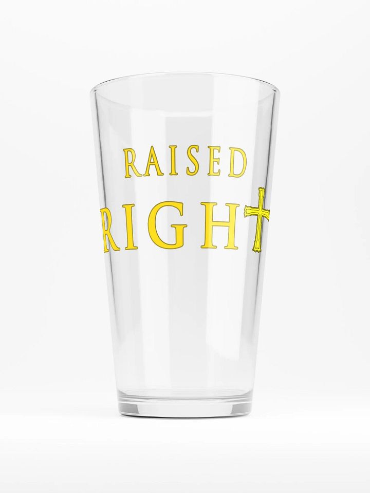 Raised Right Cross Pint Glass product image (1)