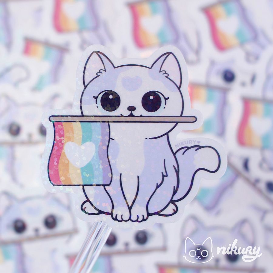 Glitter Purride Cat Sticker product image (1)
