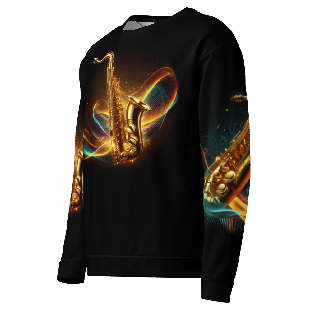 Golden Saxophone Musical Instrument - All-Over Unisex Sweatshirt #4 product image (7)