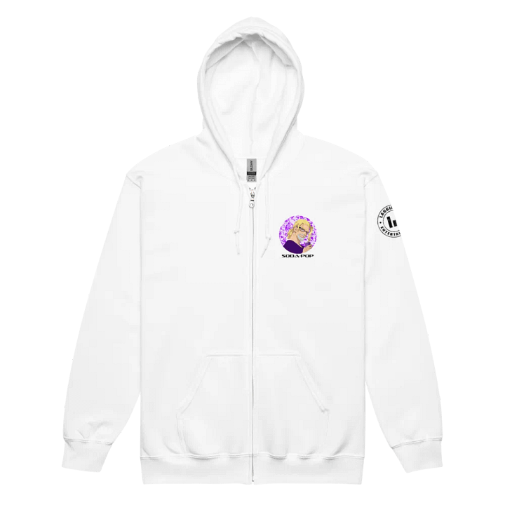 Woah Dude zip-up hoodie white product image (2)