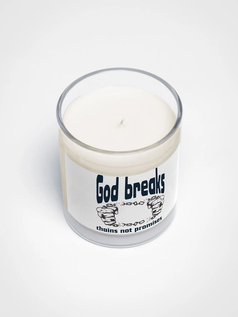 God breaks chains Soy Wax Candle In A Clear Glass Jar product image (3)