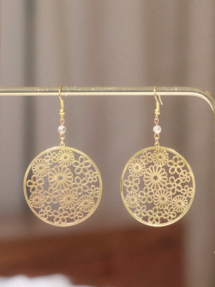 Floral wheel - Citrine earrings product image (1)