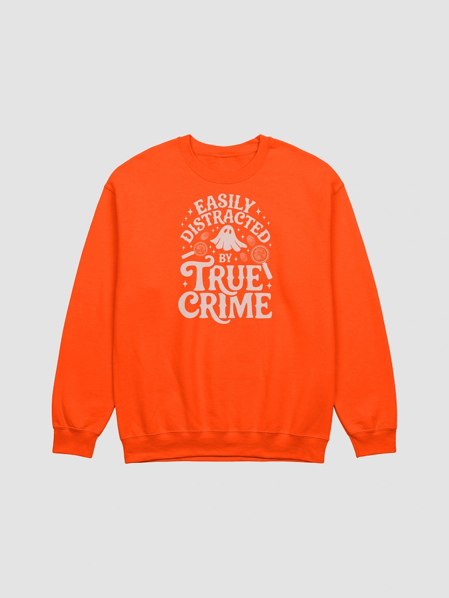 Easily Distracted by True Crime Spooky Halloween Ghost Sweatshirt - Dark product image (2)
