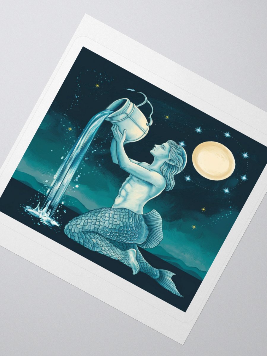 Aquarius Celestial Water-Bearer Vinyl Sticker - Exclusive Zodiac Art product image (5)