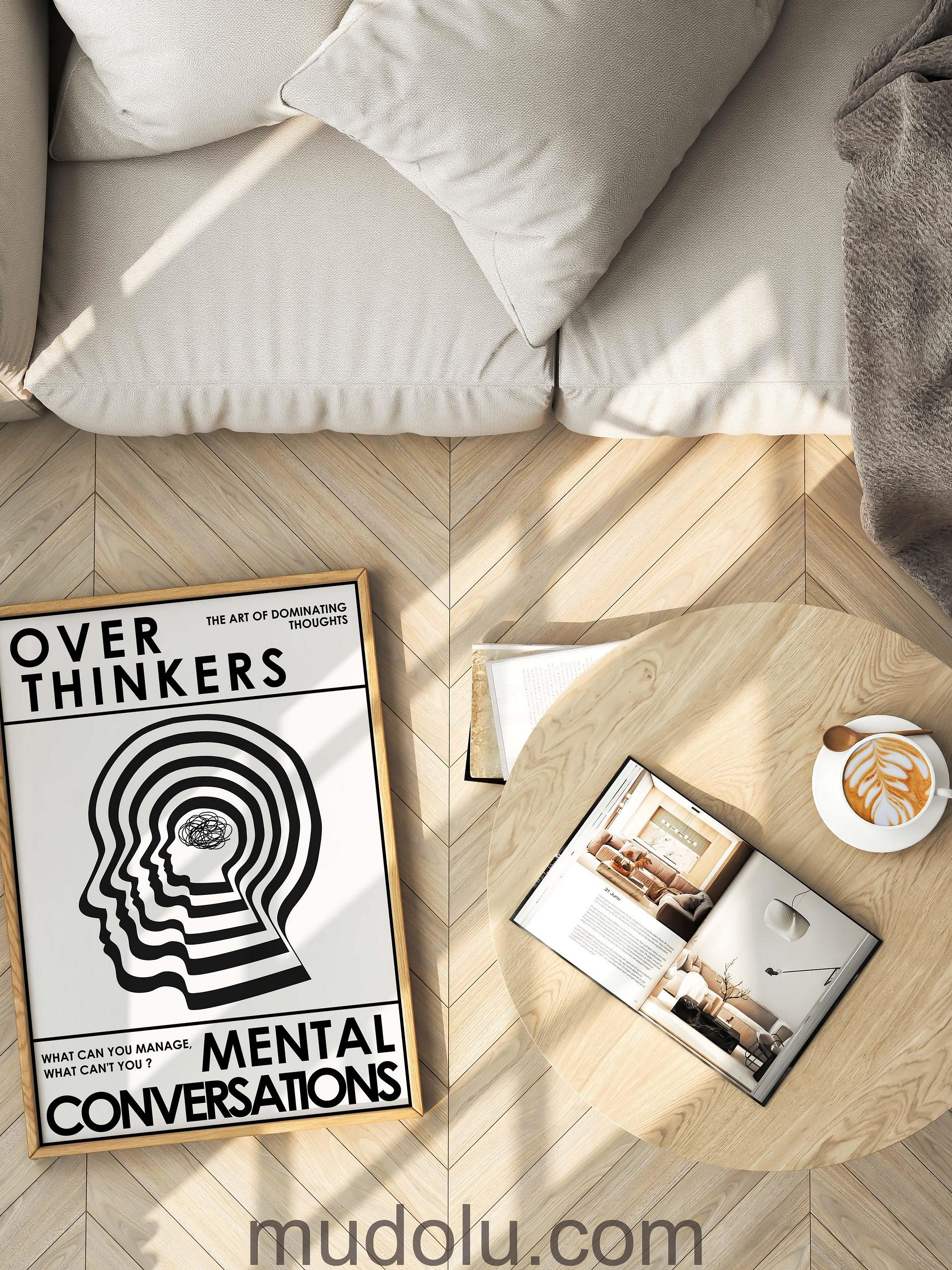 OverThinkers Wall art Poster White Black product image (12)