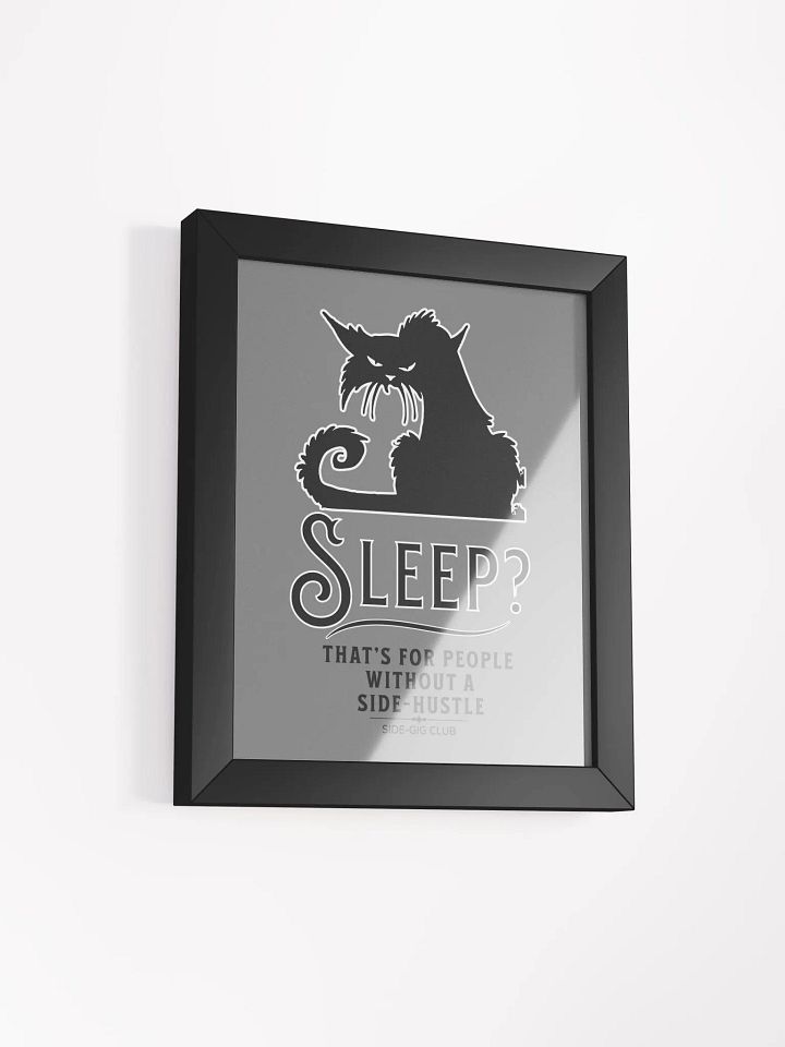 Sleepless Grind: Hustler Cat Wall Art (Framed) product image (17)
