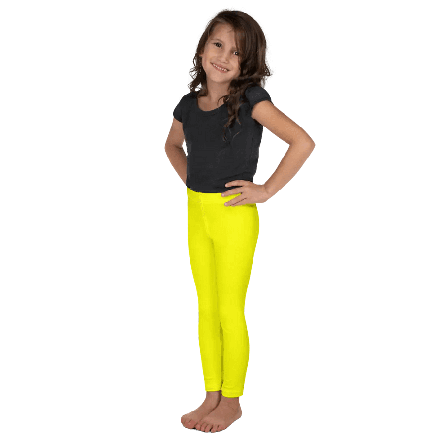 Kids Plain Color Yellow Leggings product image (4)