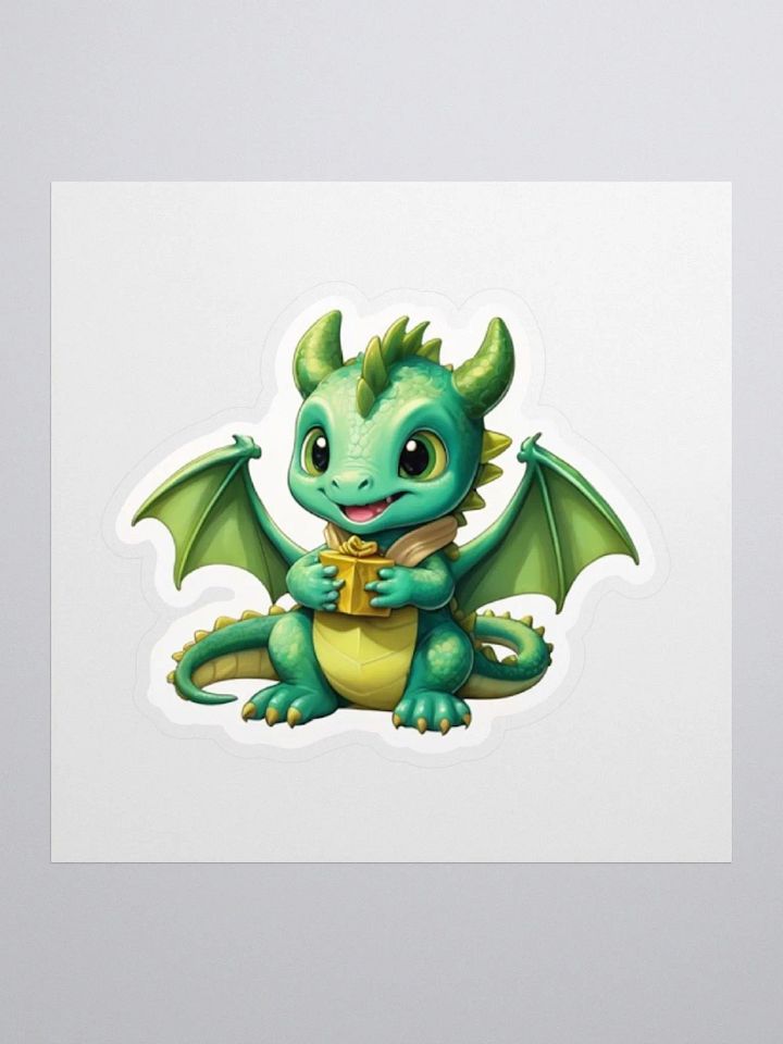 Cute Baby Green Dragon V.1 Sticker product image (1)