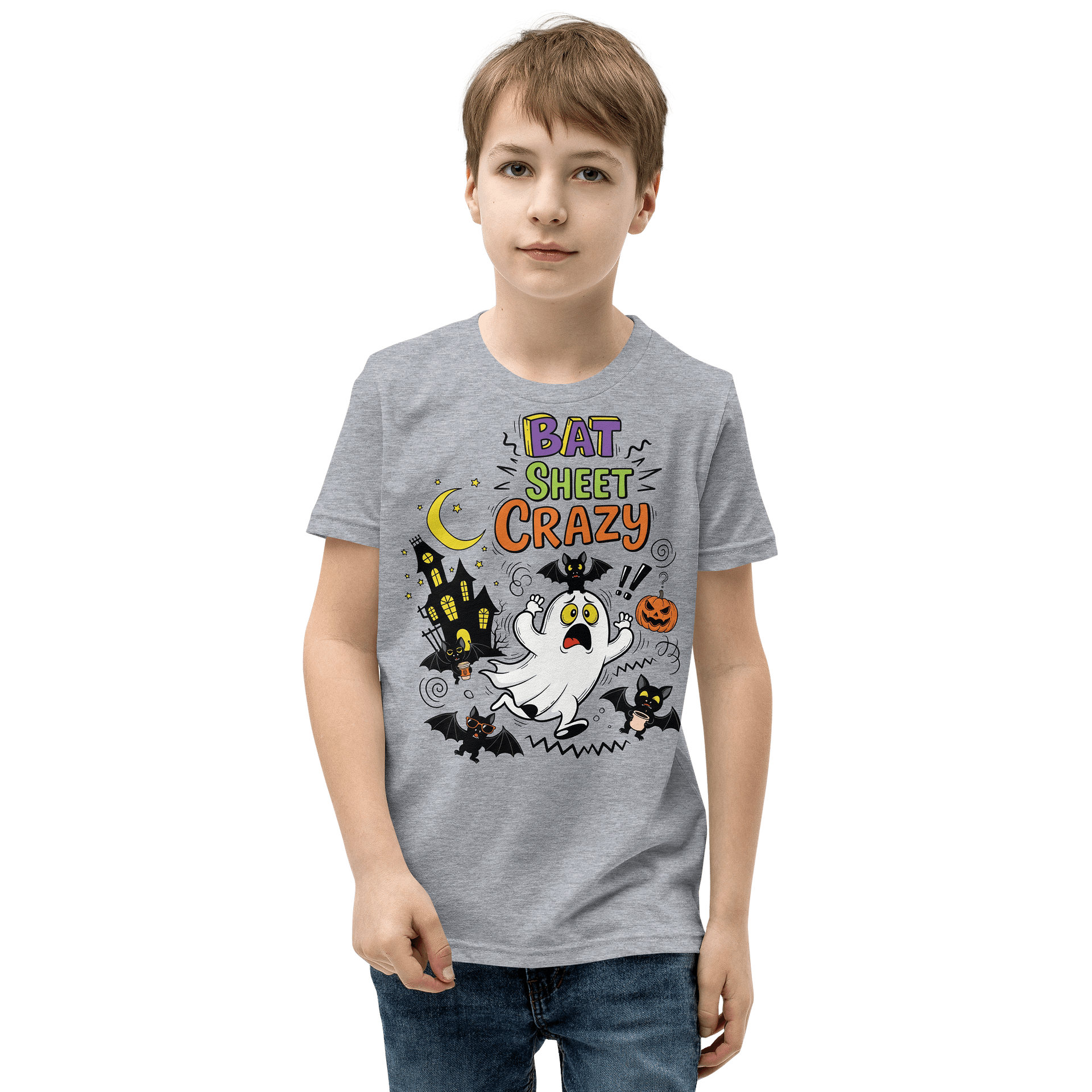 Kids Crew Neck T-Shirt Sarcastic Halloween Bats product image (2)
