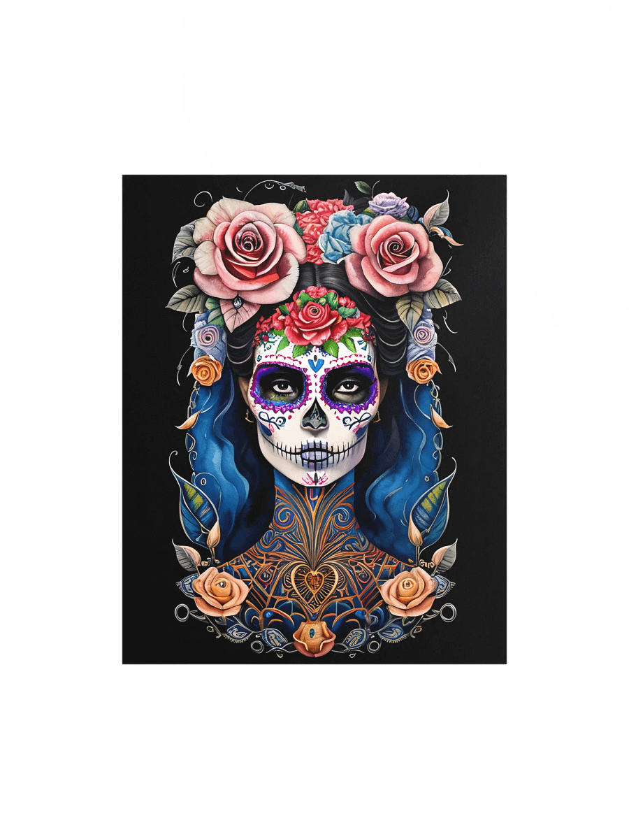 Sugar Skull Art -Woman in Gorgeous Skull Makeup Poster product image (2)