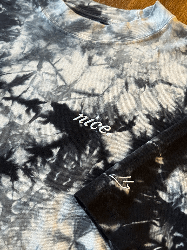 Nice. Embroidered Tie Dye Tee (Black/White) product image (2)