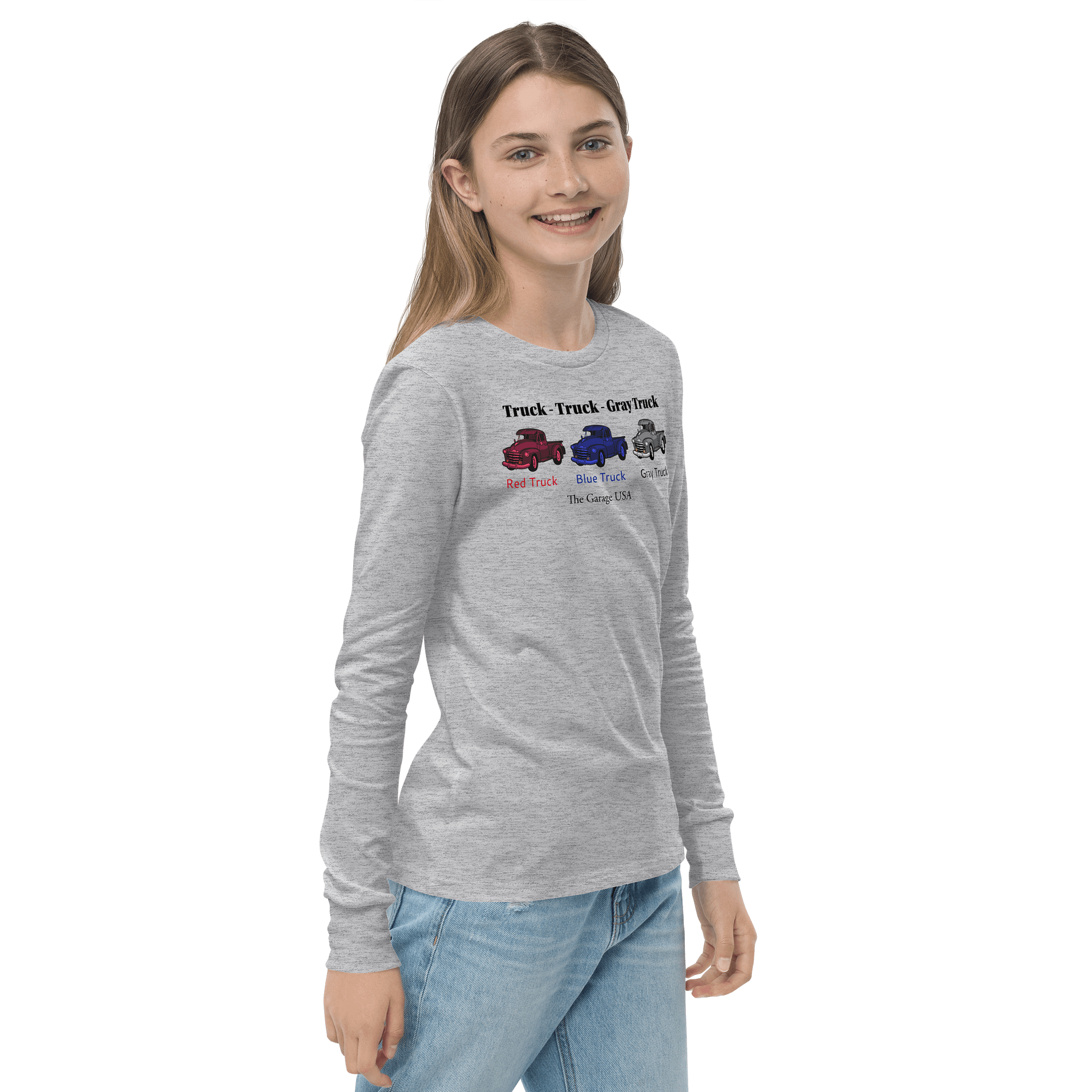 Truck Truck Gray Truck T-Skirt (Kids Long Sleeved) product image (5)