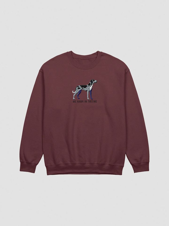 No Harm in Treeing Sweatshirt (Embroidered) of a Catahoula Leopard Dog(Blue Leopard) product image (1)