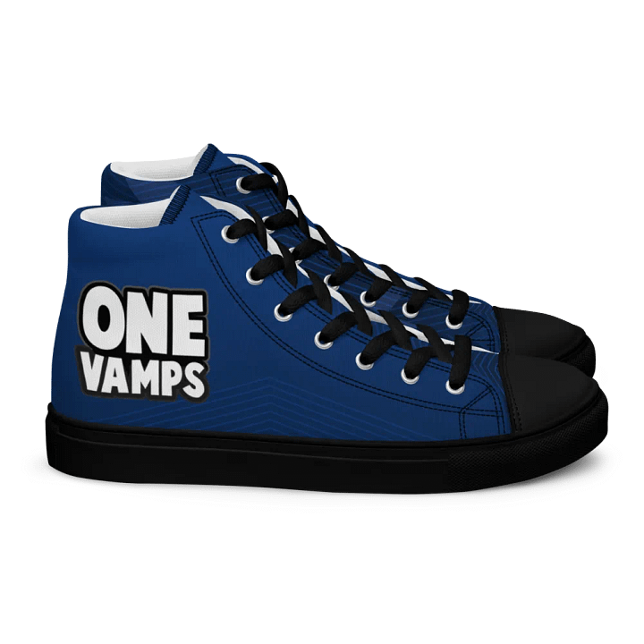 Men's High Top Canvas Shoes OneVamps Blue dark color product image (2)