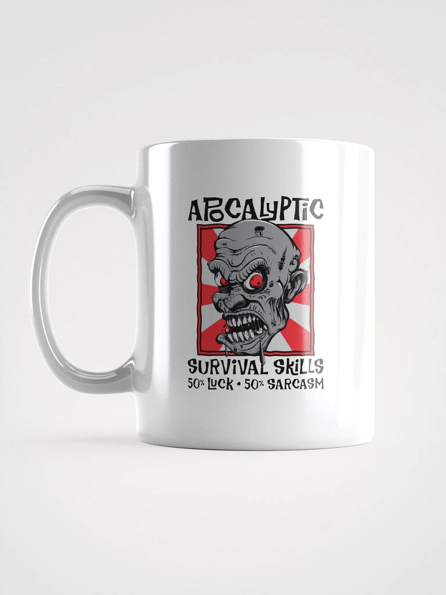 Apocalyptic Survival Skills 50% Luck 50% Sarcasm Funny Zombie Mug product image (5)