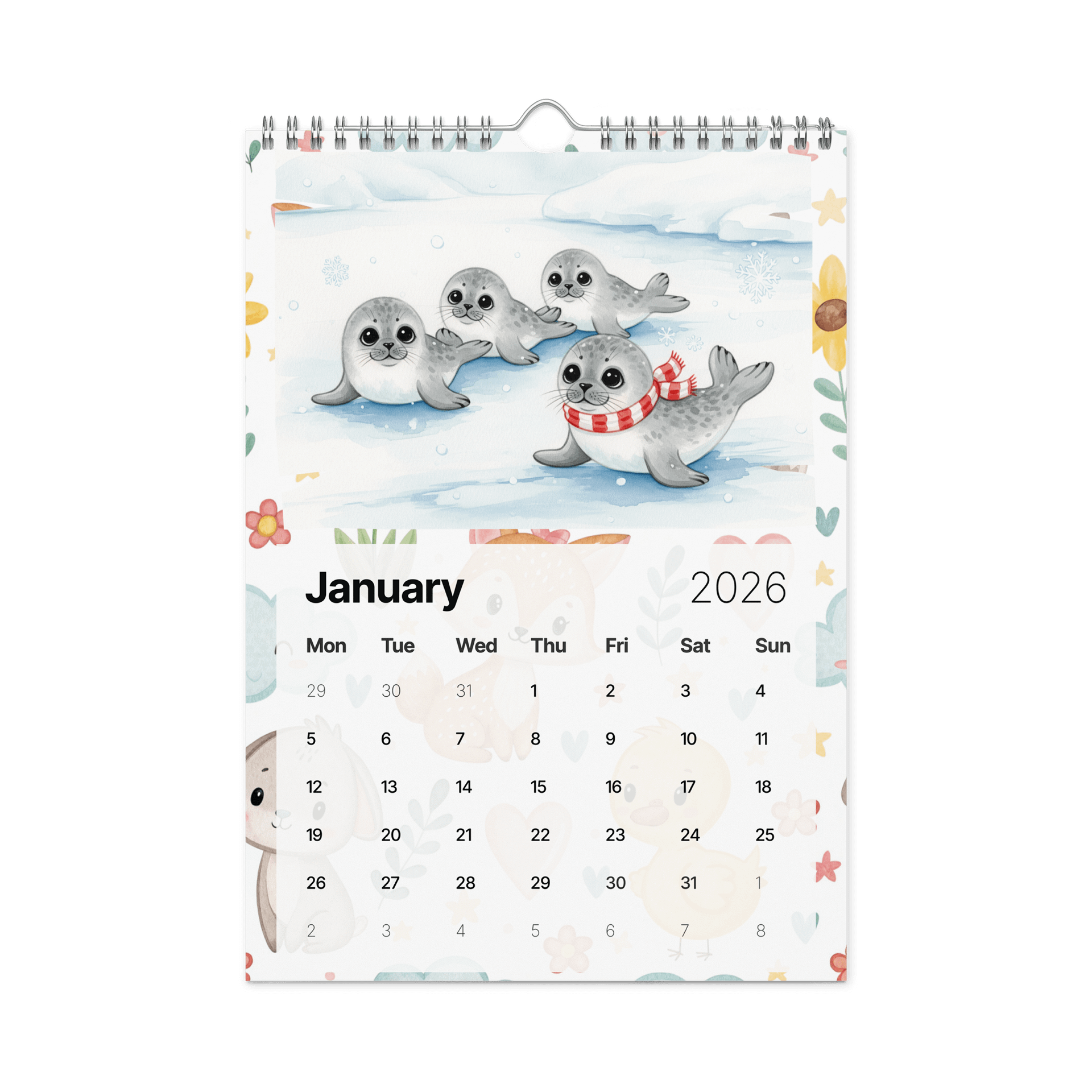Paws of Joy Wall Calendar 2026 – Adorable Animal Friends product image (6)