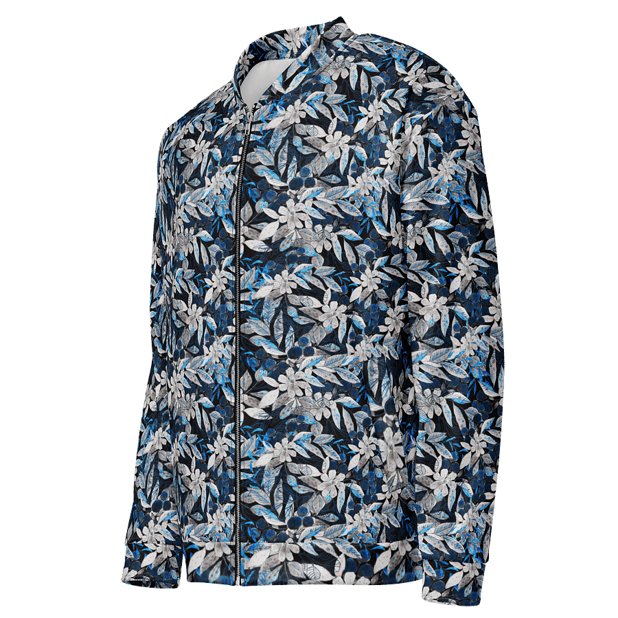 Blue White Garden Bomber Jacket product image (3)