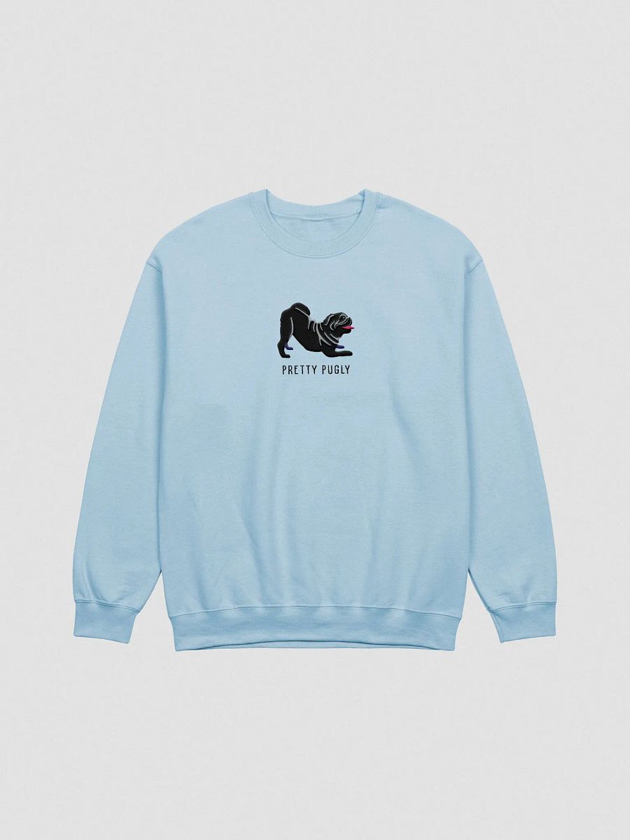Pretty Pugly Sweatshirt (Embroidered) of a Pug(Black) product image (4)