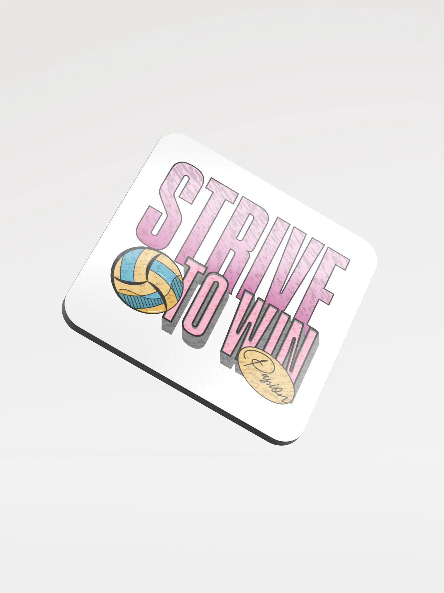 Strive To Win Passion Volleyball Cork Coaster Set product image (2)