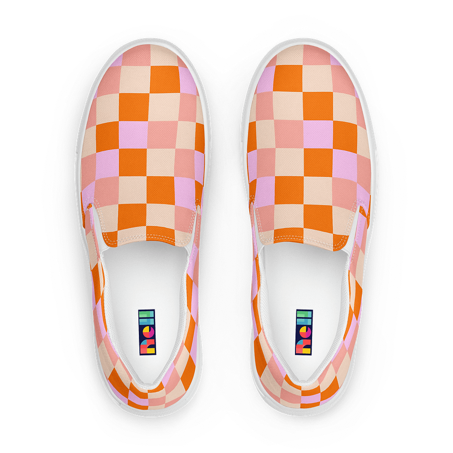 Chic Checkered Women's Slip-Ons Canvas product image (1)