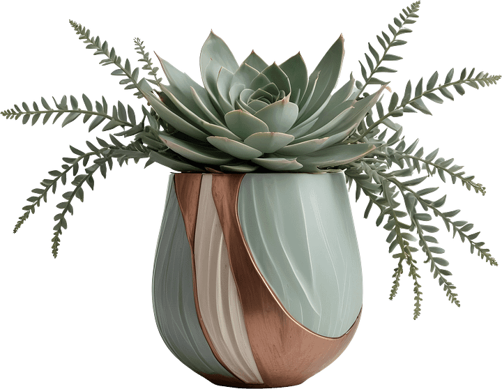 Art Deco Succulent Planter – Gatsby Grace PNG product image (1)