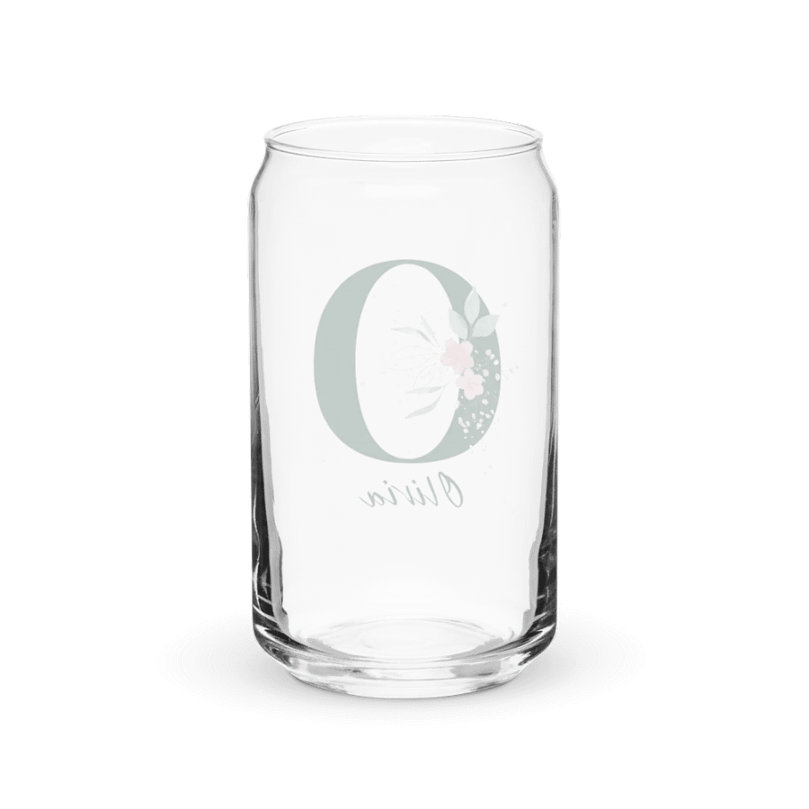 Personalized Floral Monogram Can Glass – Custom Aesthetic Iced Coffee Cup product image (3)