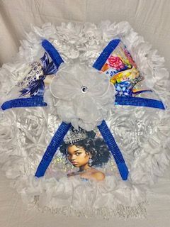Custom Blue & White Wedding Parasol product image (1)