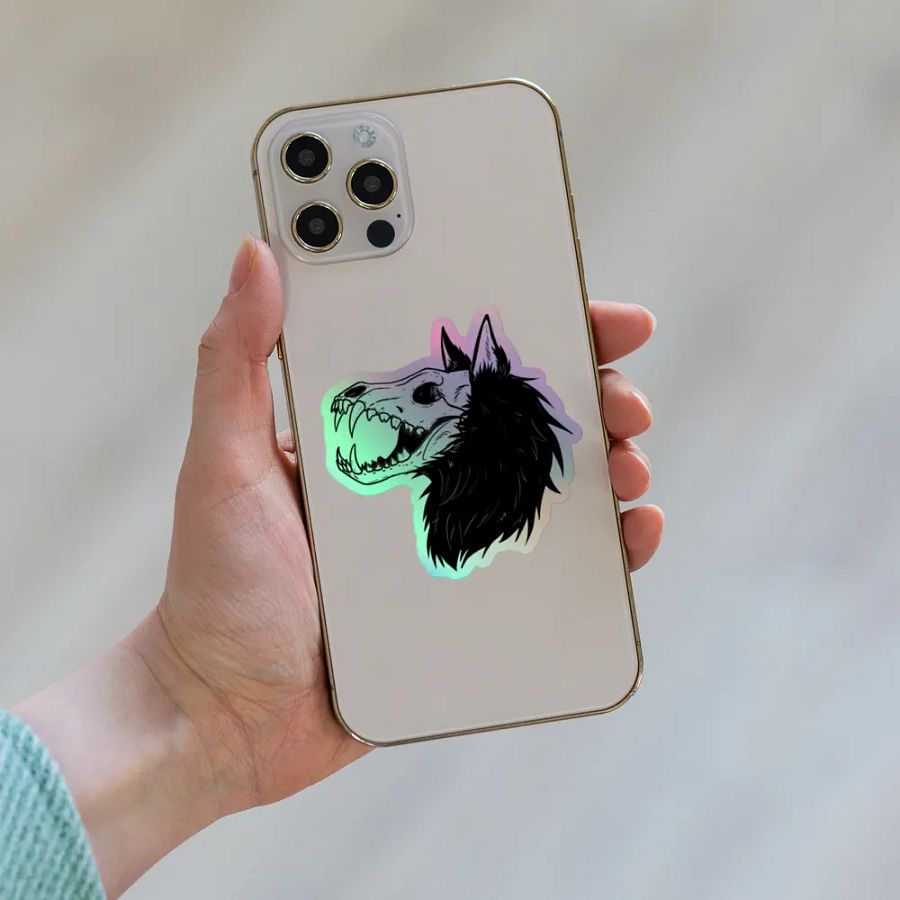 WOLF SKULL Holo Sticker product image (6)