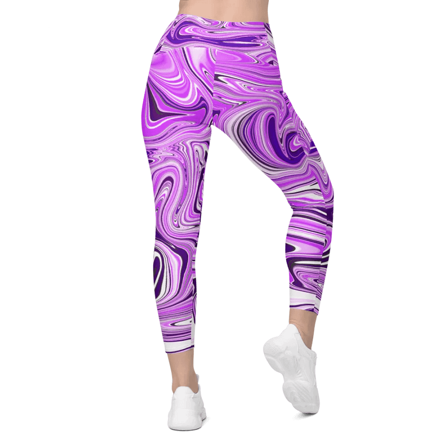 Leggings with Pockets - Purple Digital Fluid Art product image (6)