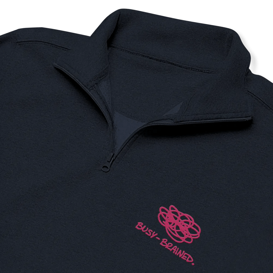BUSY-BRAINED (pink) embroidered quarter zip product image (3)