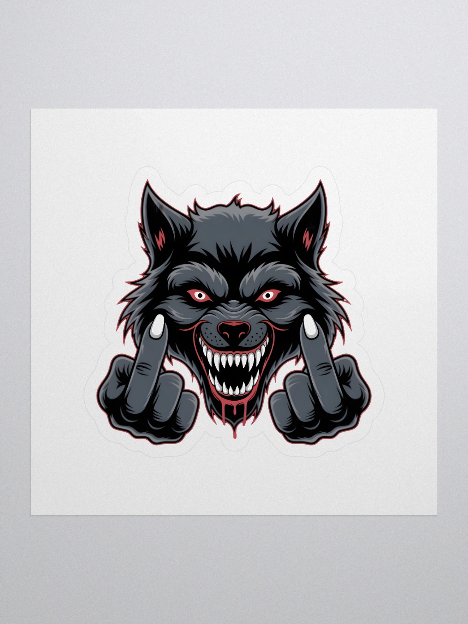 Defiant Wolf Kiss Cut Stickers product image (1)