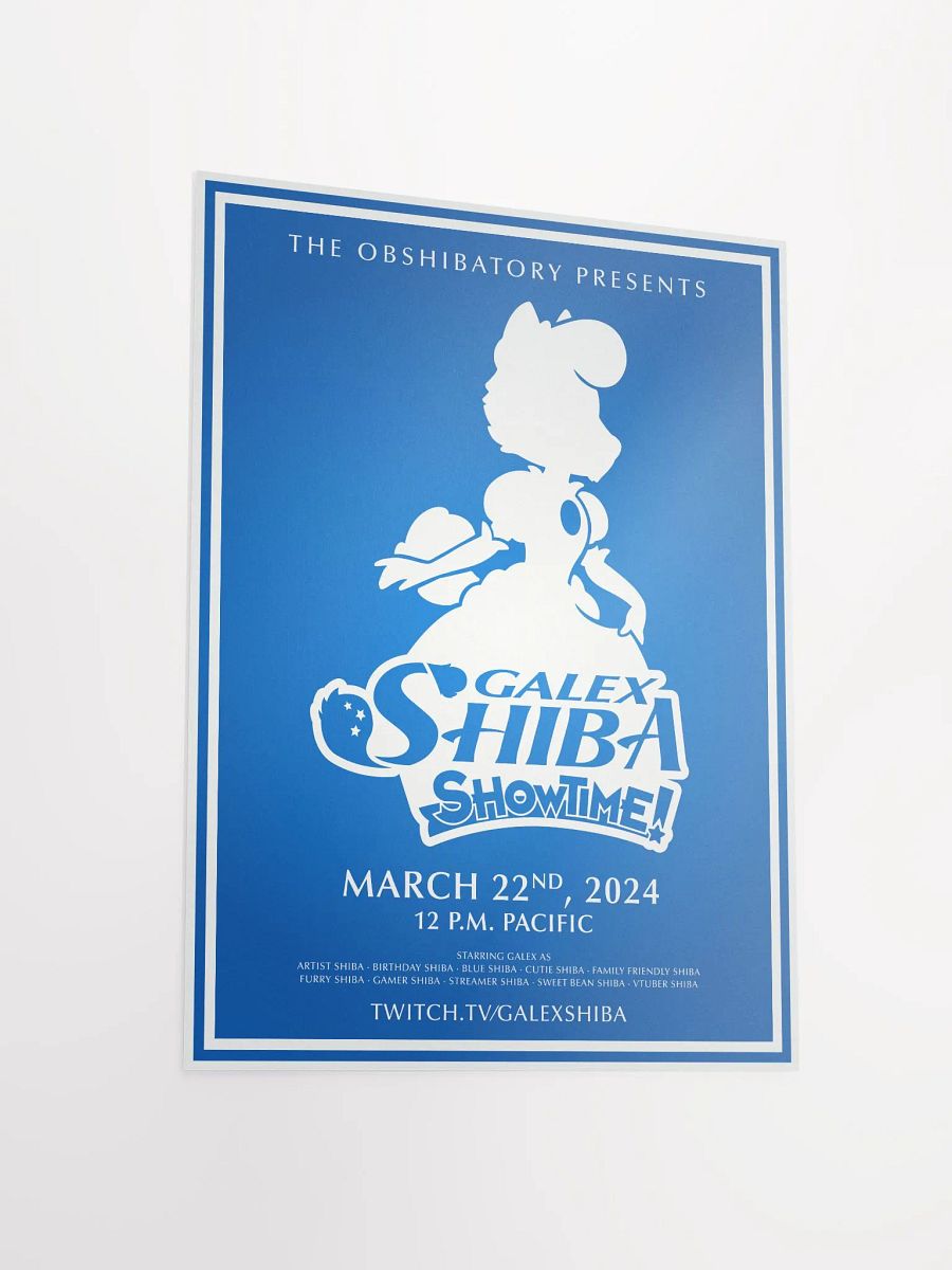 Galex Shiba Showtime Poster - Blue Unframed product image (3)