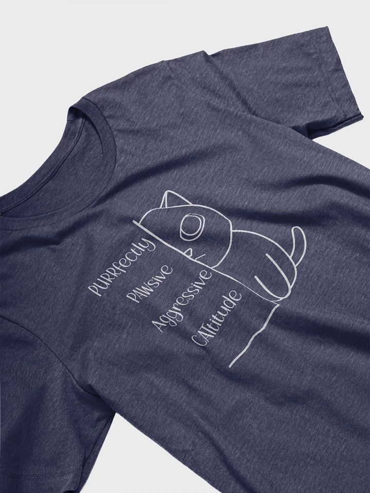 Passive Aggressive Cattitude Unisex Tee, White Print product image (2)