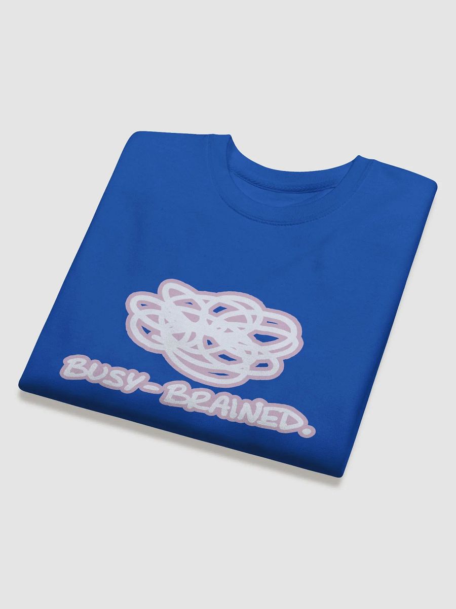 BUSY-BRAINED (lined design, #E1B9CE) Premium Cotton Crewneck product image (4)