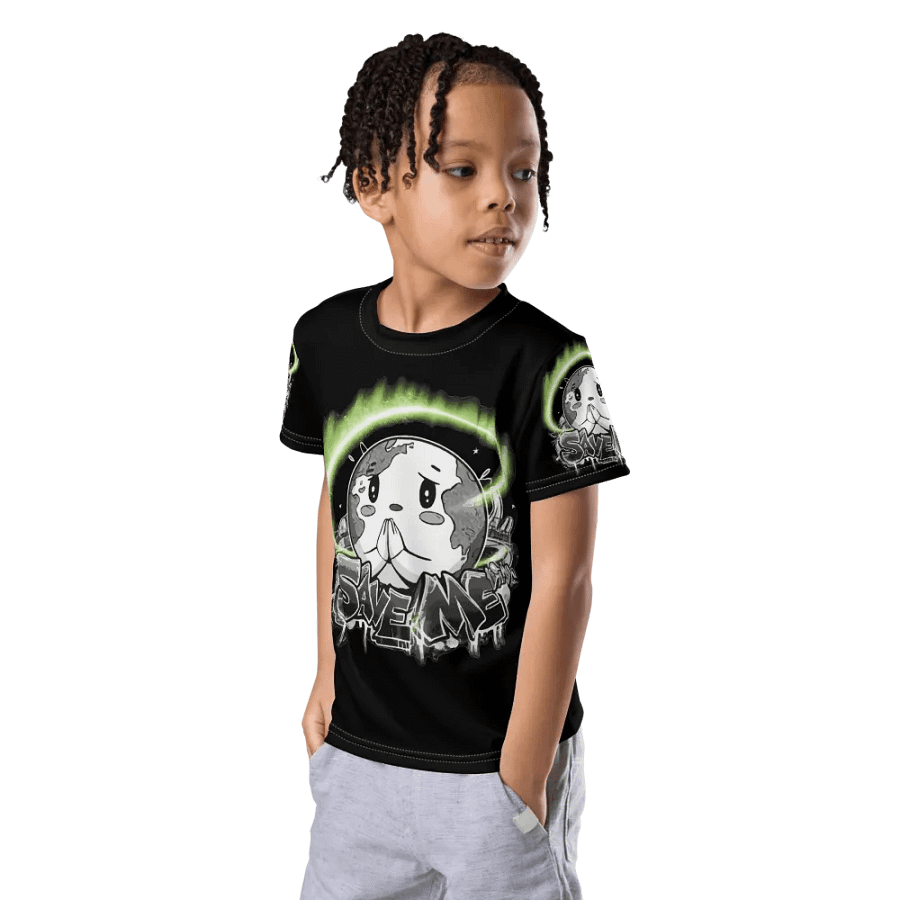 Save Me Kids Crew Neck T-Shirt | Eco-Friendly Style for Young Activists product image (11)