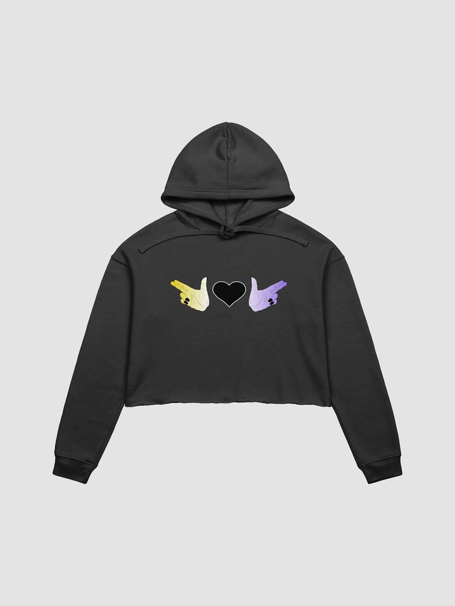 Finger Guns (enby flag) Crop Hoodie product image (5)
