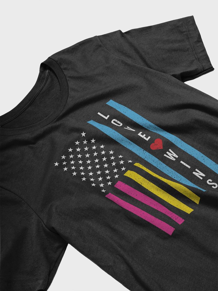 LGBTQ Pansexual Pride Love Wins USA American Flag T-Shirt product image (3)