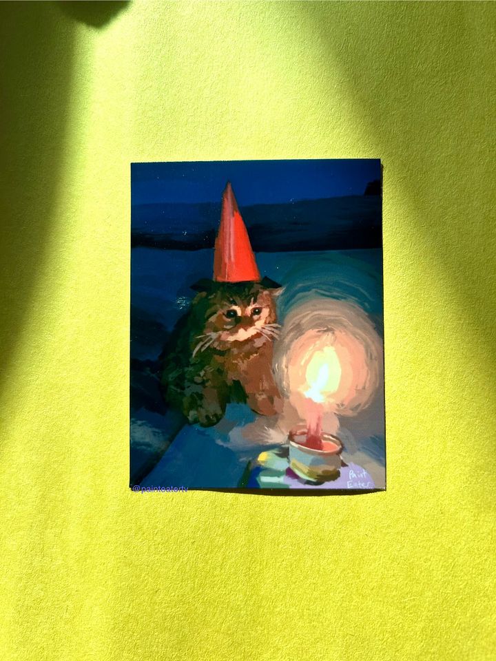 Sad Birthday Cat Sticker product image (1)