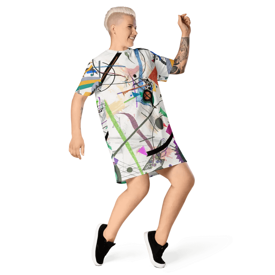 Abstract Lithographic Pattern Design T-shirt Dress - v4 product image (5)