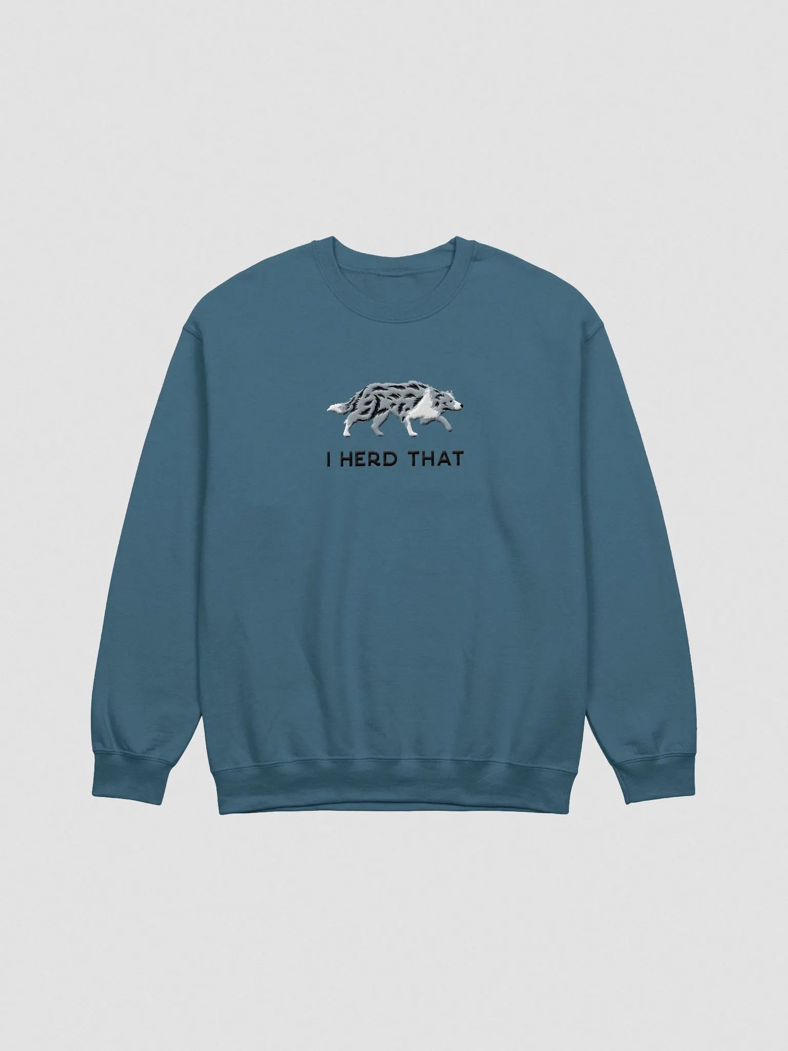 I Herd That Sweatshirt (Embroidered) of a Border Collie(Blue Merle) product image (4)