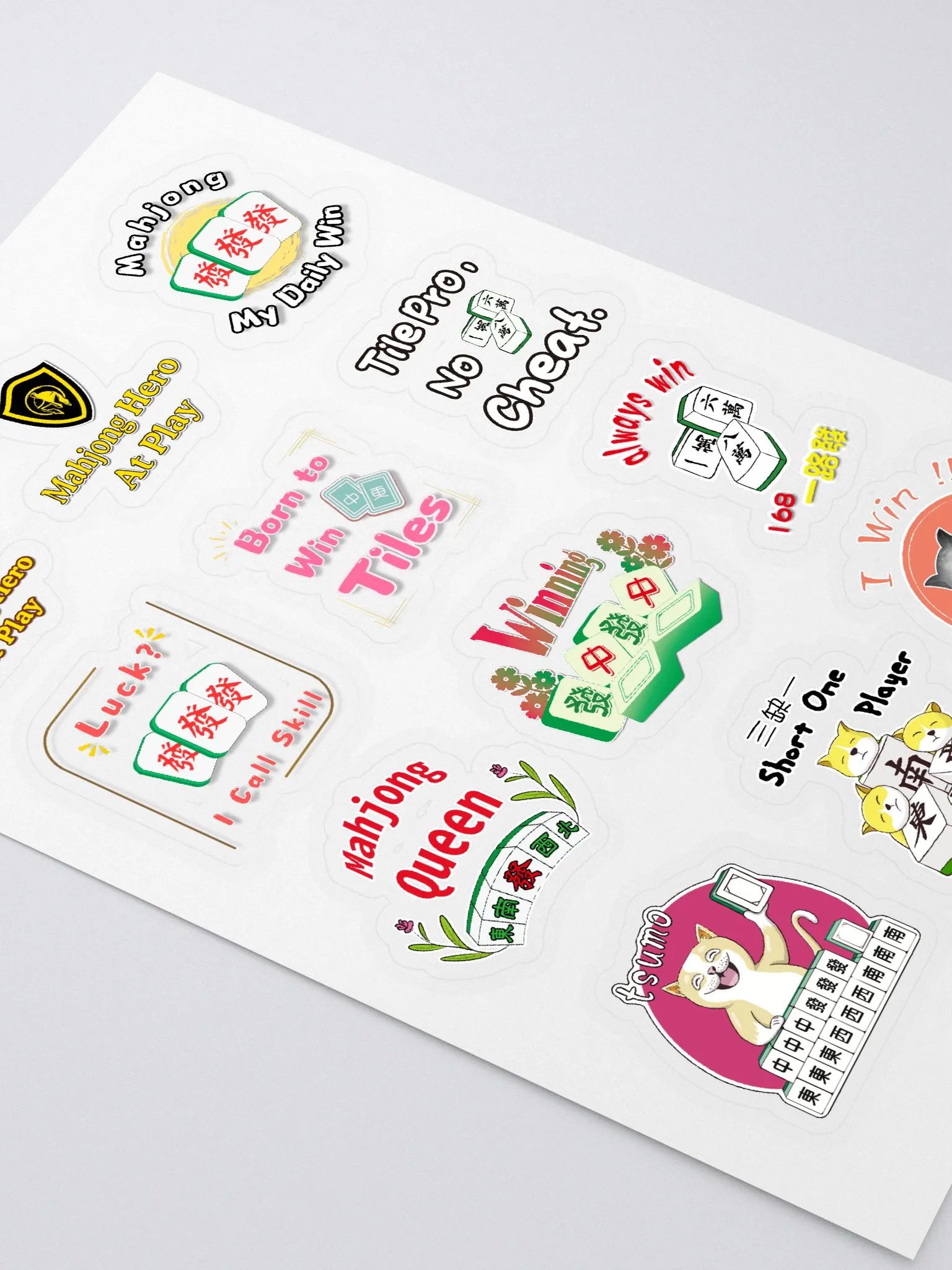 Mahjong Gift_12-piece Mahjong Sticker Set product image (2)