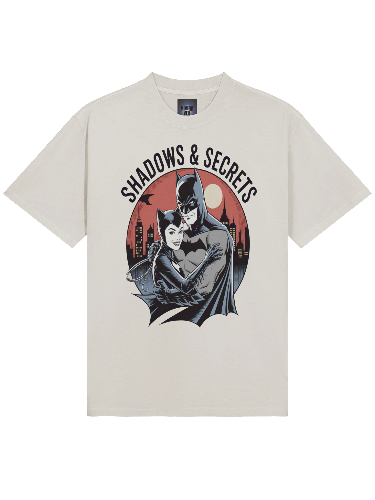 Veiled Vows: Batman & Catwoman Shadows & Secrets Oversized Faded T-Shirt product image (38)