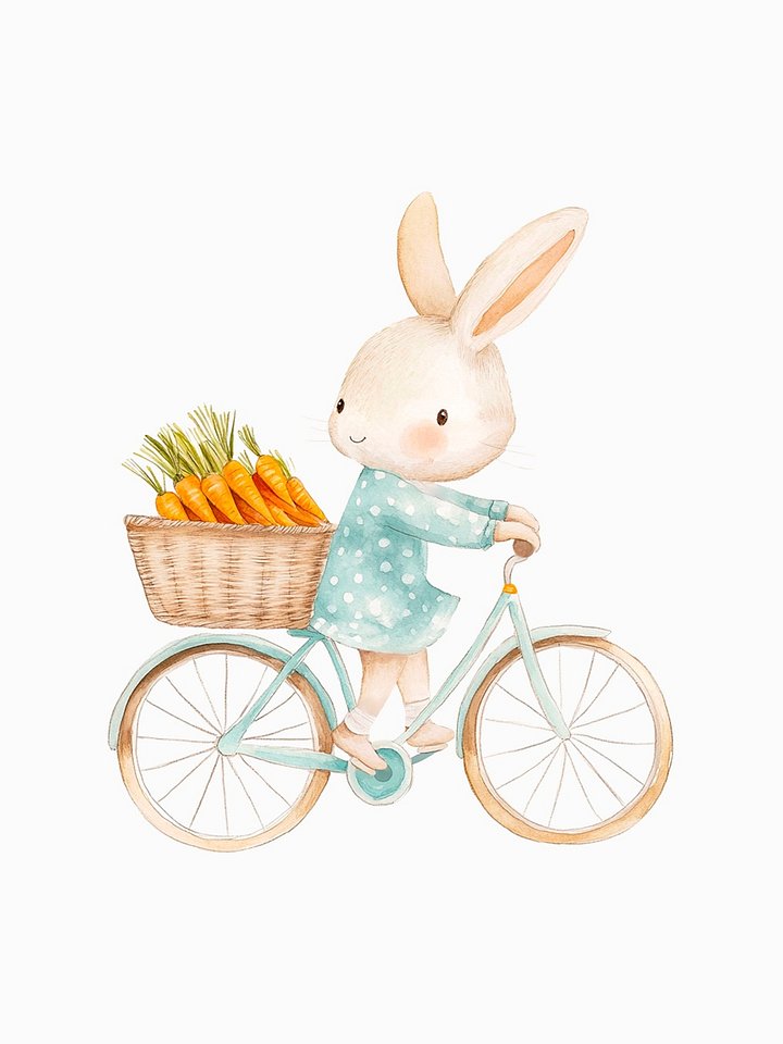Bunnies on a bikes - Clipart product image (1)